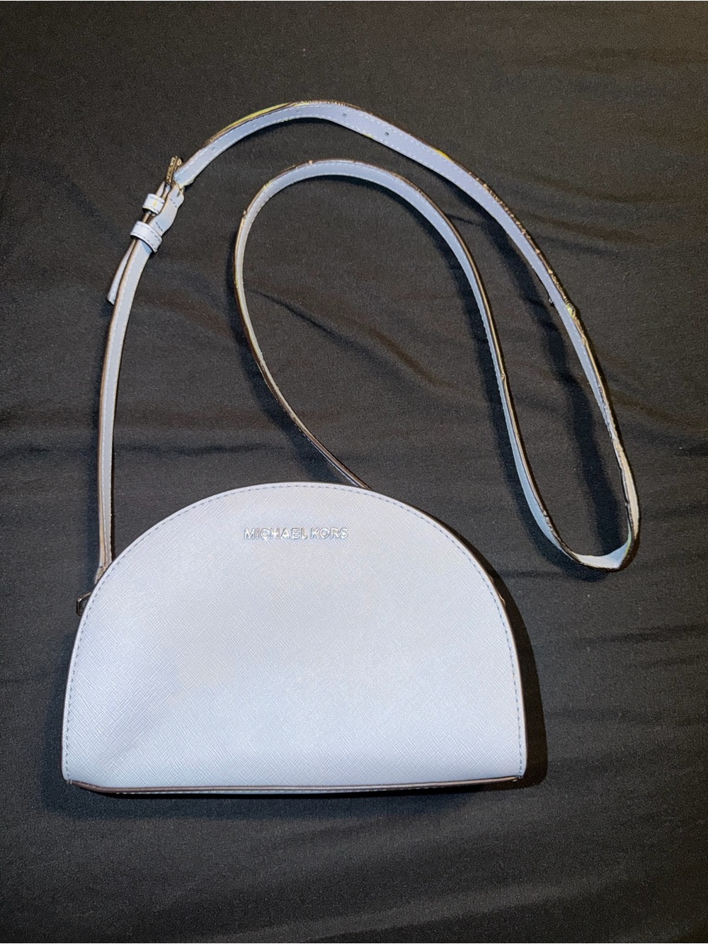 Michael Kors Light Blue Saffiano Dome Crossbody